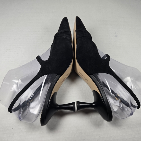 Circus by Sam Edelman Fraya Slingback Black Suede Pumps with Gold Buckles-Size 7 - Picture 5 of 15